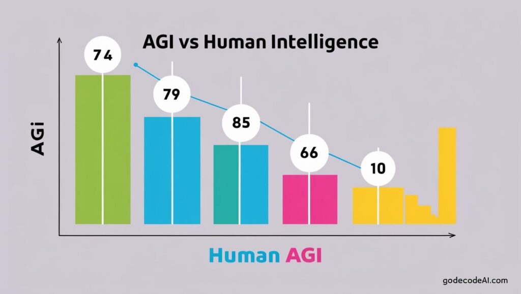 “AGI vs human intelligence scale infographic