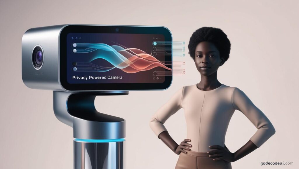 AI powered camera, with privacy settings toggling off and on