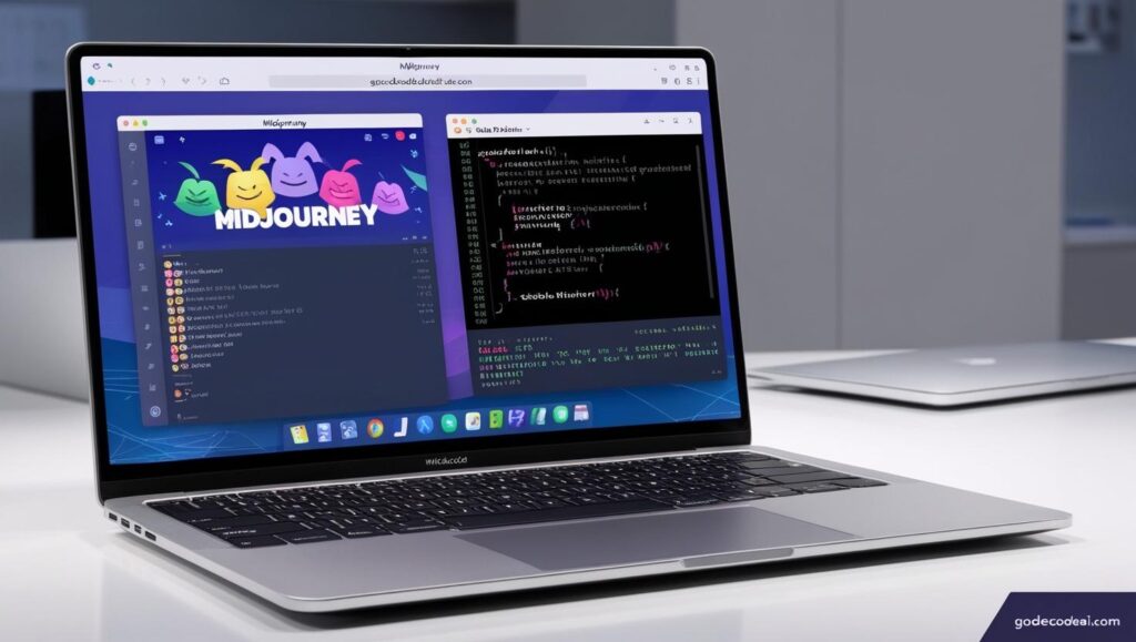MidJourney Discord open vs. a terminal running Stable Diffusion
