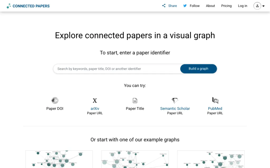 Connected Papers website, captured by us