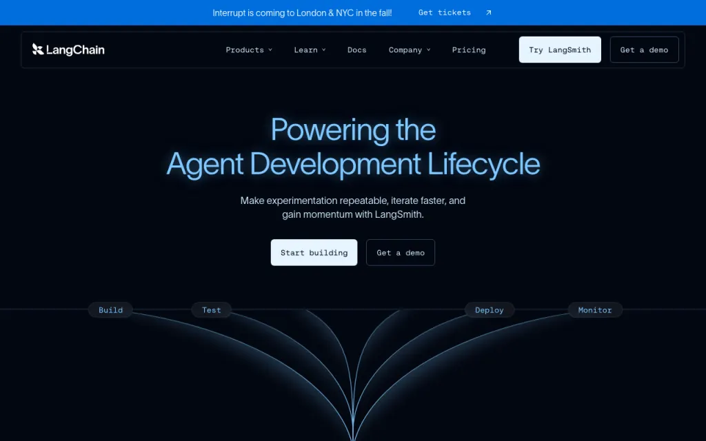 LangChain website, captured by us