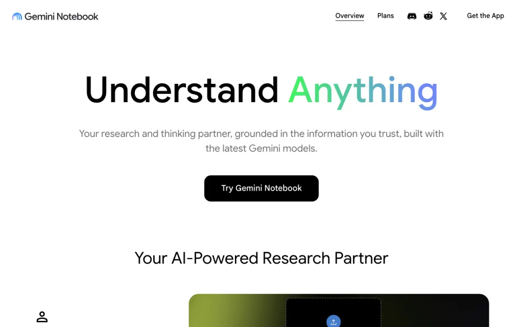 NotebookLM website, captured by us