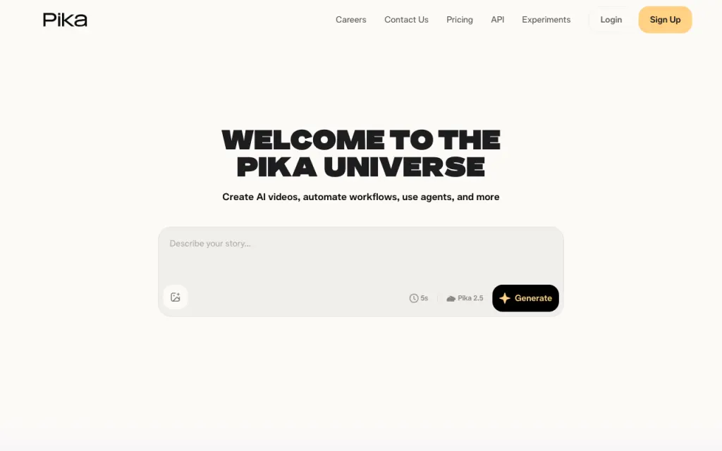 Pika website, captured by us