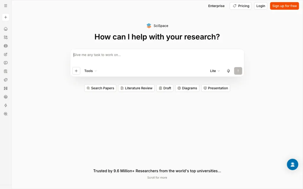 SciSpace website, captured by us