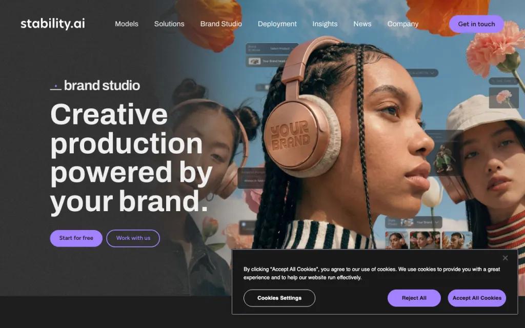 Stable Diffusion website, captured by us